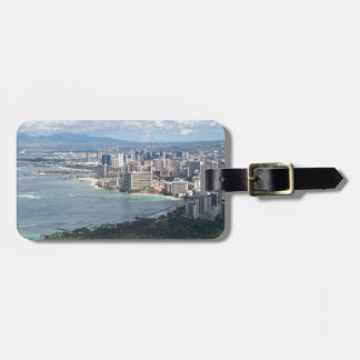 ETIQUETA PARA MALETAS VISIÓN DESDE LA CABEZA OAHU, HAWAII DEL DIAMANTE