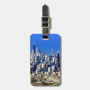 Etiqueta Para Maletas Vista aérea del centro de Chicago con lago