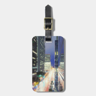 Etiqueta Para Maletas Vista de los edificios de oficinas de distrito fin