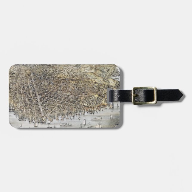 Etiqueta Para Maletas Vista de San Francisco, 1878 (Frente Horizontal)