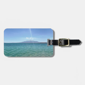 Etiqueta Para Maletas Vista del agua cristalina Blue Sky Beach Vibe Tran