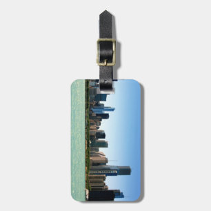 Etiqueta Para Maletas Vista del horizonte de Chicago por el Lago Michiga