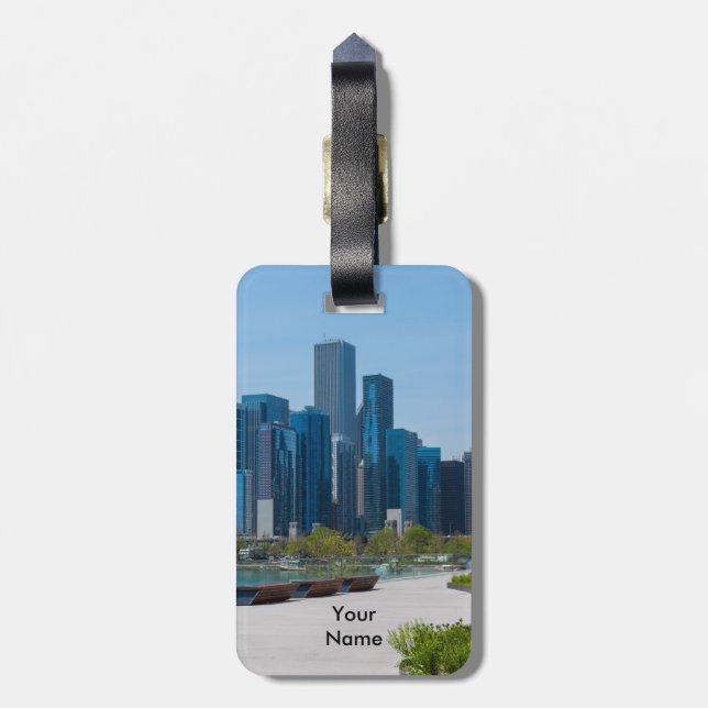 Etiqueta Para Maletas Vista desde Navy Pier (Atrás Vertical)