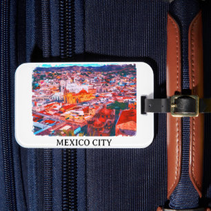 Etiqueta Para Maletas Vista panorámica de pintura CDMX en Ciudad de Méxi