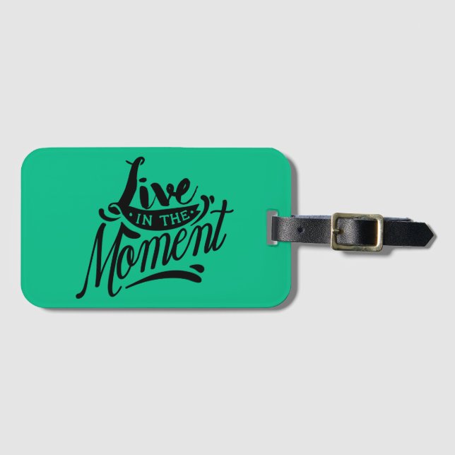 Etiqueta Para Maletas Vive el Momento (Anverso horizontal)
