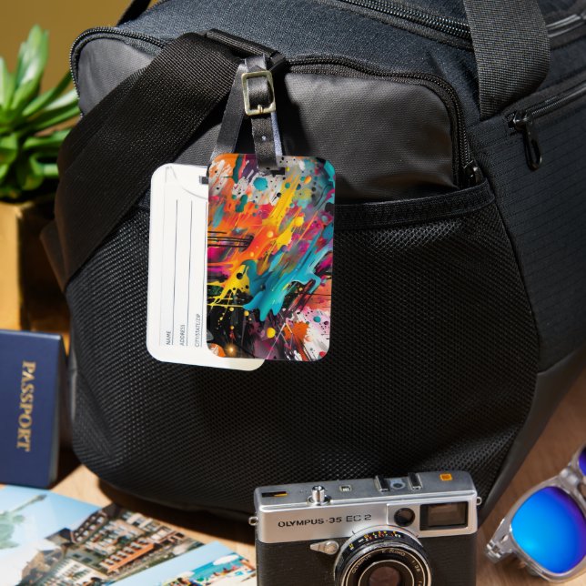 Etiqueta Para Maletas Vivid Chaos Splash Graffiti (Anverso & Reverso)