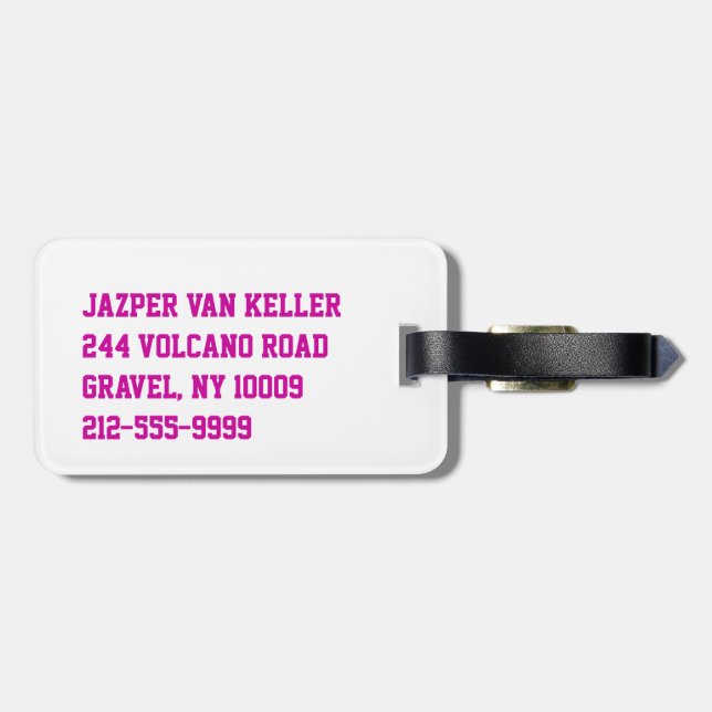 Etiqueta Para Maletas Voleibol acuático en rosa (Atrás Horizontal)