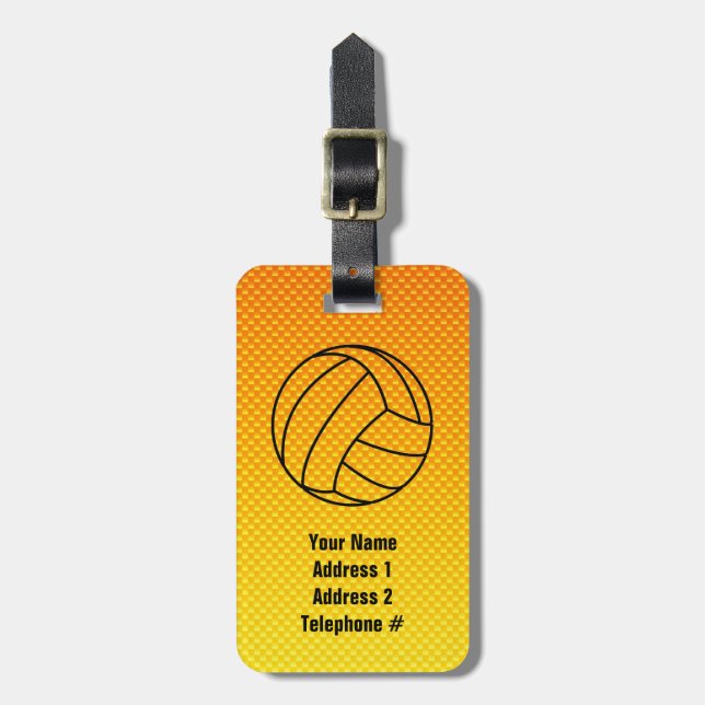 Etiqueta Para Maletas Voleibol amarillo-naranja (Frente Vertical)
