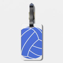 Etiqueta Para Maletas Voleibol azul real y blanco