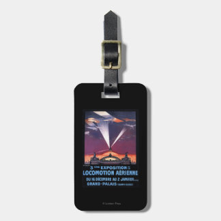 Etiqueta Para Maletas Vuelo plano sobre el poster del reflector