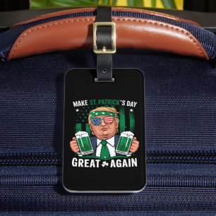 Etiqueta Para Maletas Vuelve a hacer grande el día de San Patricio, Trum