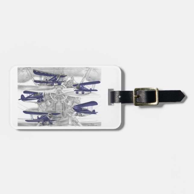 Etiqueta Para Maletas Waco Biplane (Frente Horizontal)