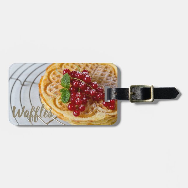 Etiqueta Para Maletas Waffles caseros con grosellas para diente dulce (Frente Horizontal)