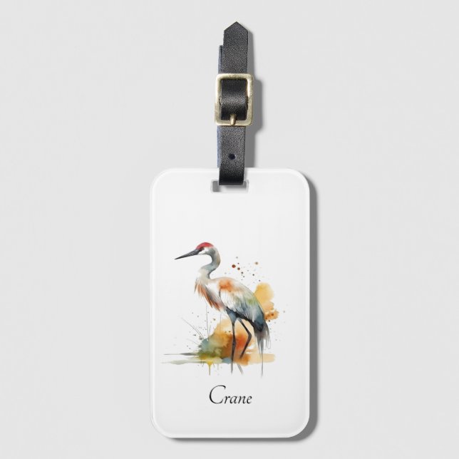 Etiqueta Para Maletas Wandering Crane, personalizado (Anverso vertical)