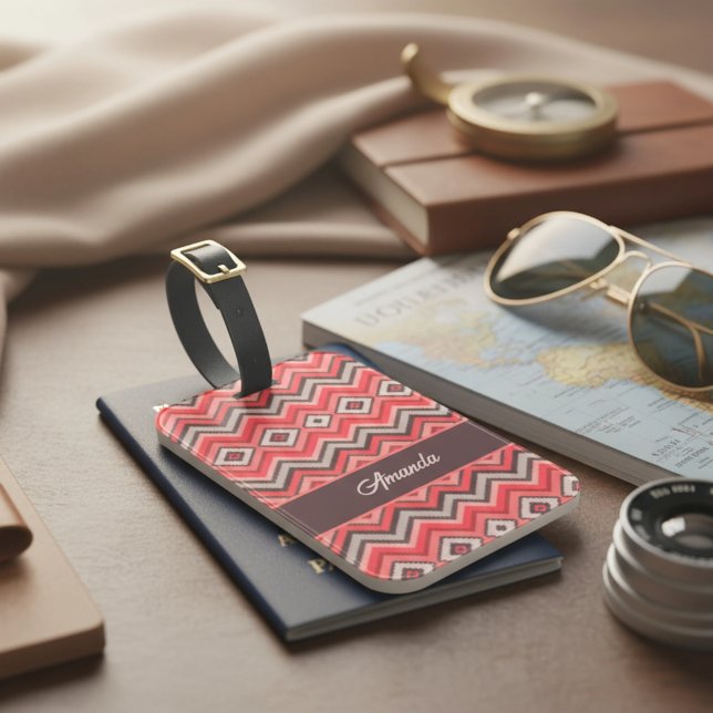Etiqueta Para Maletas Warm Chevron (Subido por el creador)
