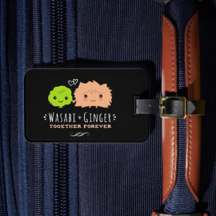 Etiqueta Para Maletas Wasabi y Jengibre Juntos por Siempre
