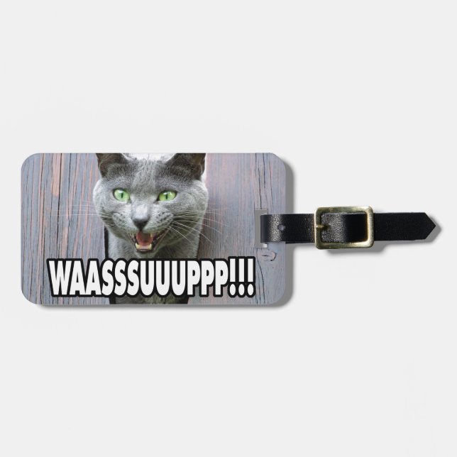 Etiqueta Para Maletas WASSUP - Meme Cat (Frente Horizontal)