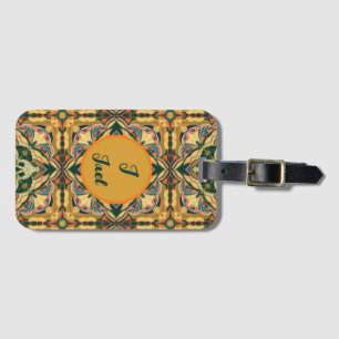 Etiqueta Para Maletas Watercolor Azulejo Tile Español Personalizado