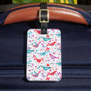 Etiqueta Para Maletas Watercolor Bird Floral Boho