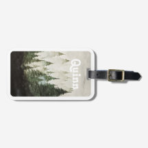 Watercolor Foggy Pine Trees 