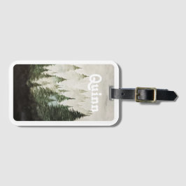 Etiqueta Para Maletas Watercolor Foggy Pine Trees 