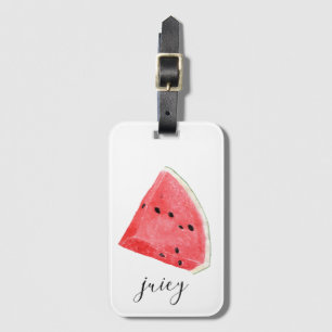 Etiqueta Para Maletas Watercolor Juicy Watermelon Wedge