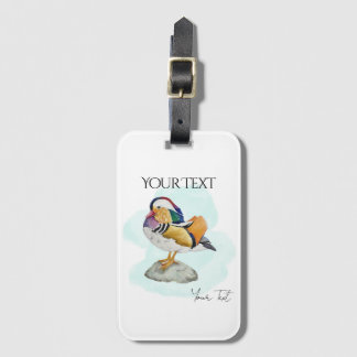 Etiqueta Para Maletas Watercolor Mandarin Duck