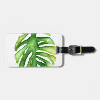 Etiqueta Para Maletas WatercolorGreenPalm2