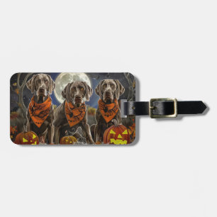 Etiqueta Para Maletas Weimaraner Halloween Spooky