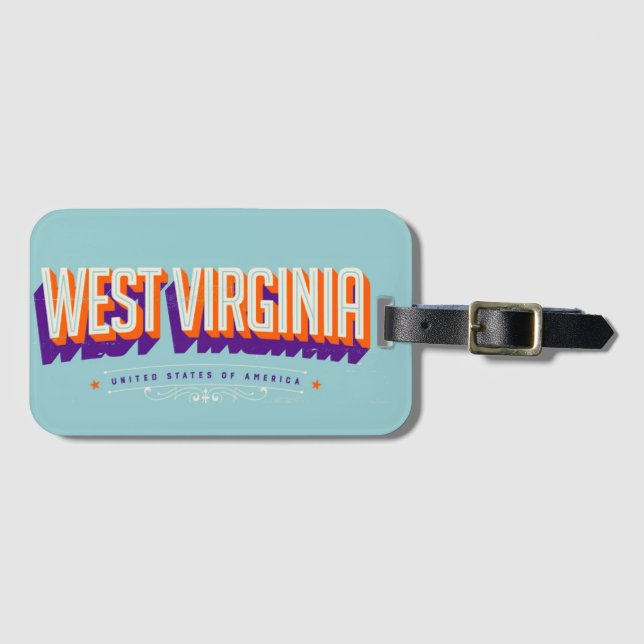 Etiqueta Para Maletas West Virginia USA (Anverso horizontal)