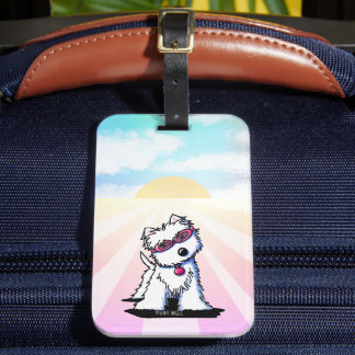 Etiqueta Para Maletas Westie Perrito Rosado
