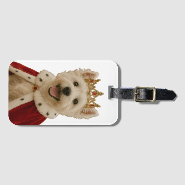 Etiqueta Para Maletas Westie Queen (Anverso horizontal)