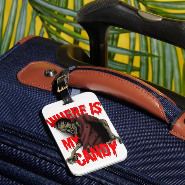 Etiqueta Para Maletas Where's My Candy  (Anverso In situ 1)