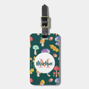 Etiqueta Para Maletas Whimsical Autumn Mushrooms   Personalizado