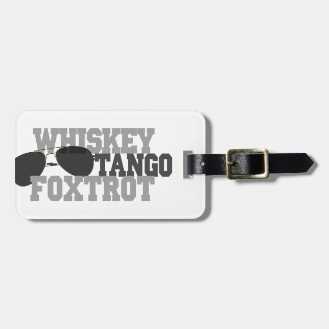 Etiqueta Para Maletas Whiskey Tango Foxtrot - Aviones (Frente Horizontal)