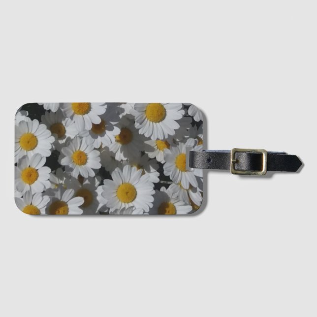 Etiqueta Para Maletas White Daisies (Anverso horizontal)