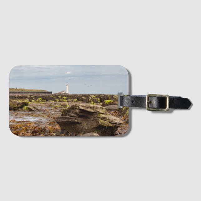Etiqueta Para Maletas Whitley Bay lighthouse  (Anverso horizontal)