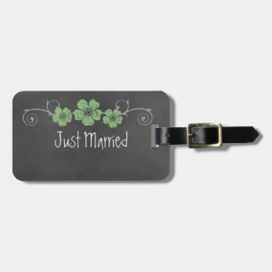 Etiqueta Para Maletas Wild Green Rosas Chalkboard