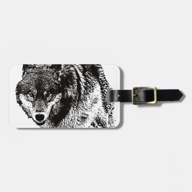 Etiqueta Para Maletas Wild Wolf (Frente Horizontal)