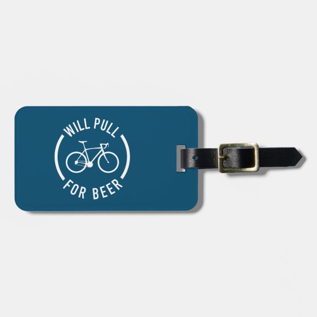 Etiqueta Para Maletas Will Pull For Beer Cycling (Frente Horizontal)