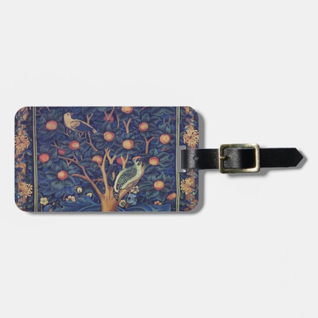 Etiqueta Para Maletas William Morris Woodpecker Tapestry Arts & Crafts (Frente Horizontal)