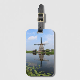 Etiqueta Para Maletas Windmill Kinderdijk Summer Holland Foto holandesa