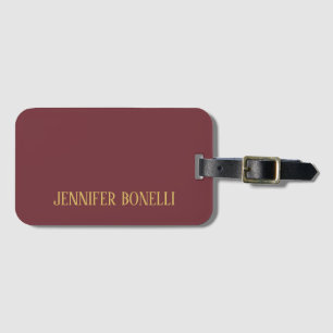 Etiqueta Para Maletas Wine & Gold Color Profesional Moderno Plata