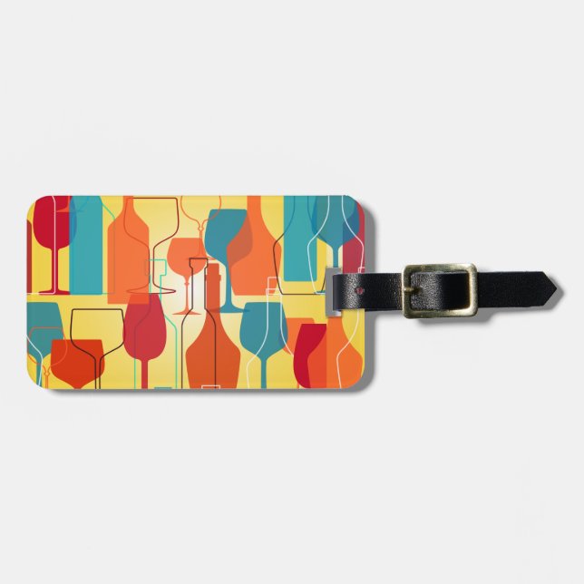 Etiqueta Para Maletas wine y cene (Frente Horizontal)