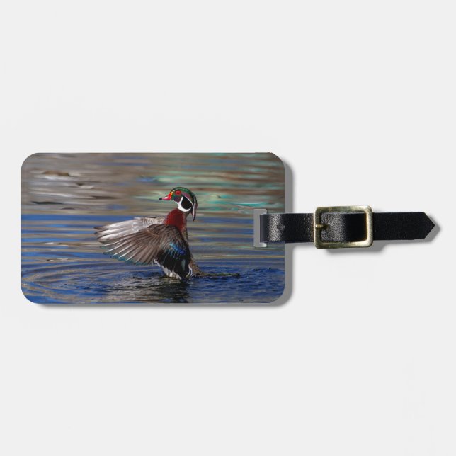 Etiqueta Para Maletas Wing Flapping Wood Duck (Frente Horizontal)
