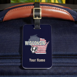 Etiqueta Para Maletas Wisconsin Estados Unidos Mapa de Estados Unidos Vi