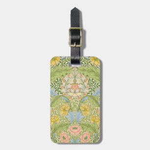 Etiqueta Para Maletas Wm Morris Myrtle Floral Arte Nouveau Pastel