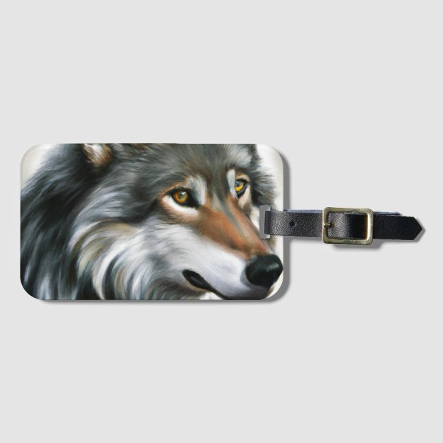 Etiqueta Para Maletas Wolf Painting (Anverso horizontal)
