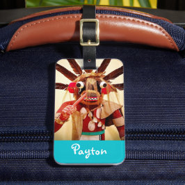 Etiqueta Para Maletas Wood kachina fotografía muñeca bold nombre persona