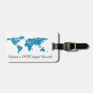 Etiqueta Para Maletas World Map Address What a ONEmaravillosos Blue Whit